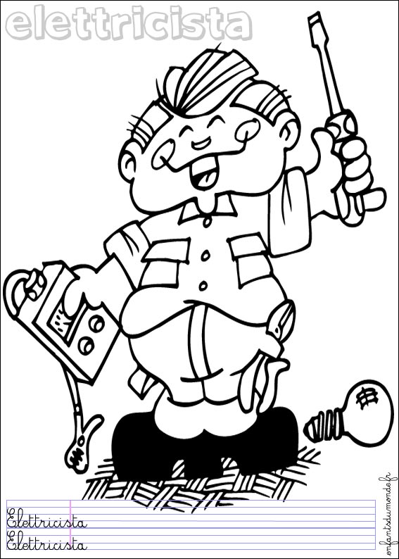 coloriage electricien 1